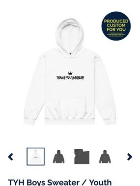 Thank You Hashem White Hoodie - Crown Graphic